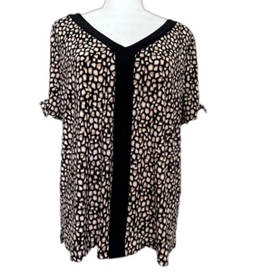 Anne Klein Blouse Open Shoulder Tie V-Neck NWT